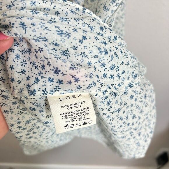 DOEN Odessa Nightgown Mini Dress L Blue Baby Kate Floral Print - Picture 8 of 8